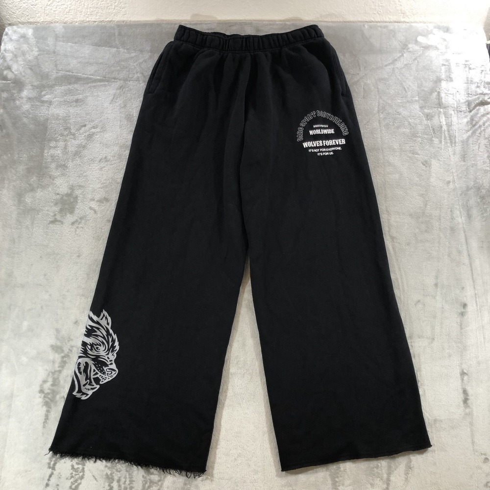 Darc Sport Sweatpants Womens M Black Iron Wolves Durst Sweats V2 Wide Leg Fleece
